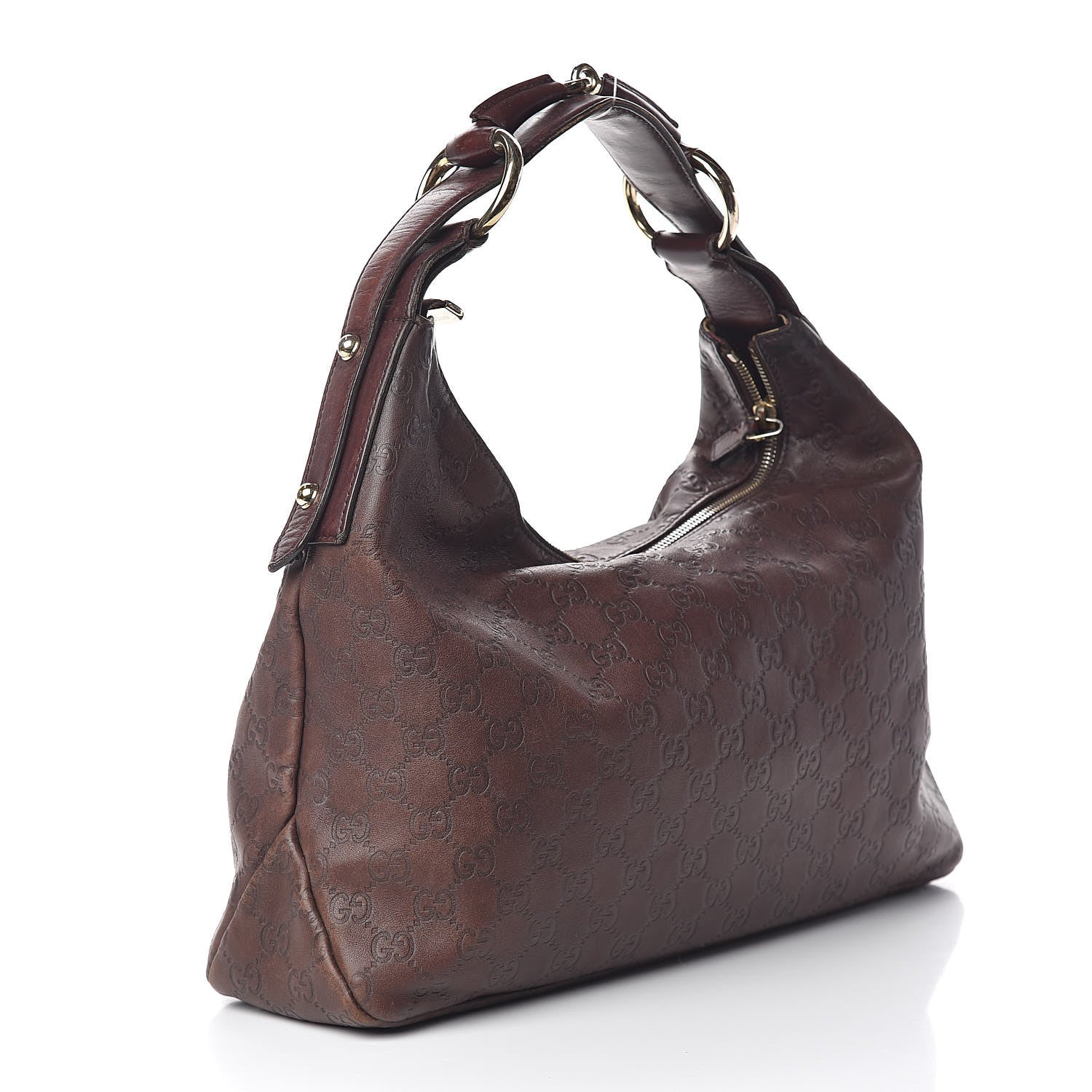 Gucci Calfskin Medium Horsebit Chain Hobo Brown 3 of 19