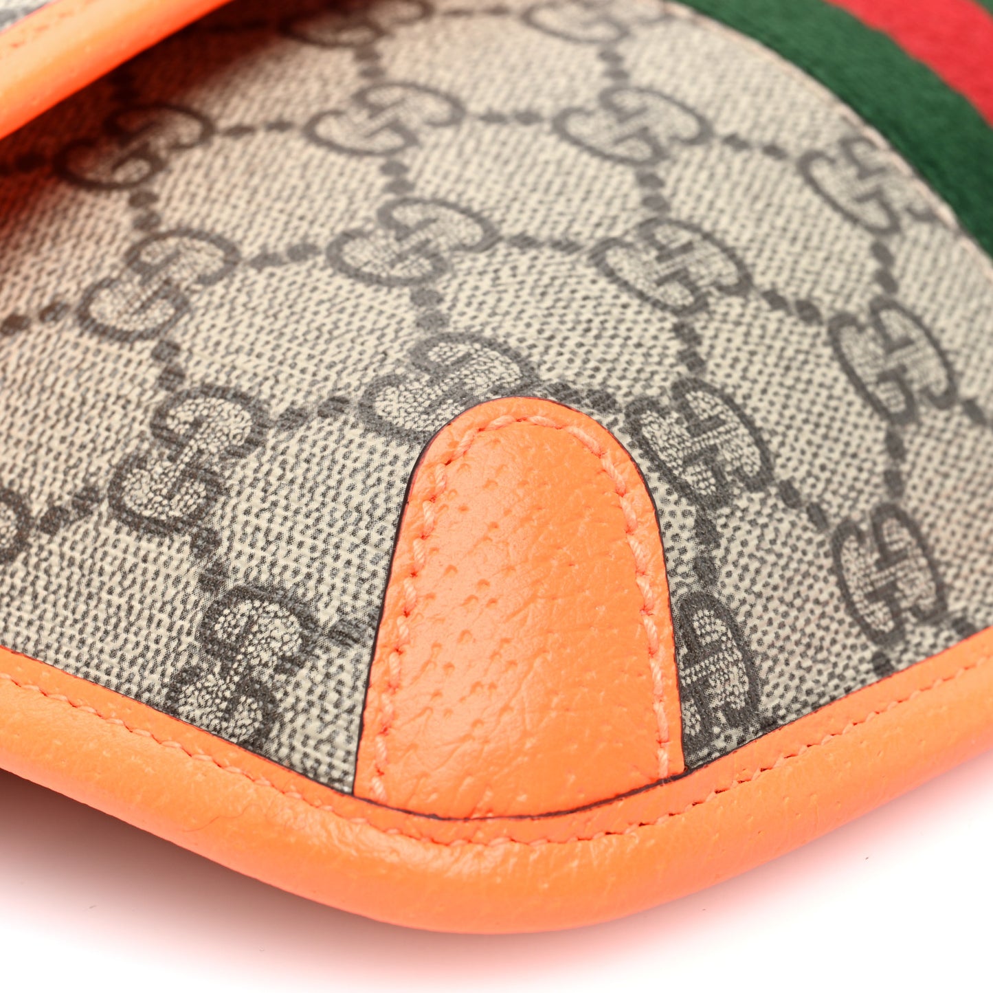 GG Supreme Monogram Web Small Ophidia Belt Bag Beige Ebony Orange