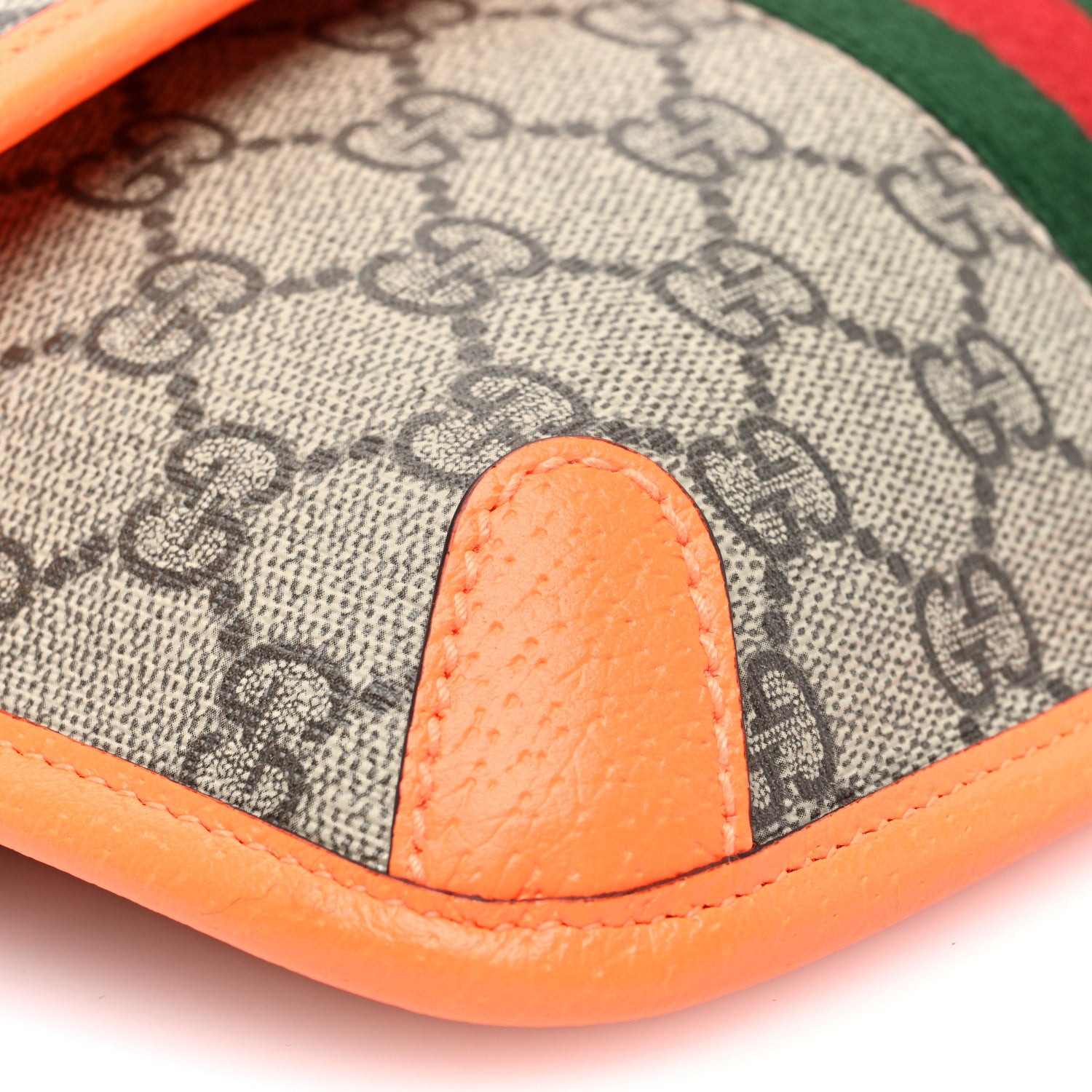 Gucci GG Supreme Monogram Web Small Ophidia Belt Bag Beige Ebony Orange 9 of 10