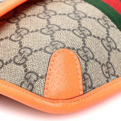 Gucci GG Supreme Monogram Web Small Ophidia Belt Bag Beige Ebony Orange 9 of 10