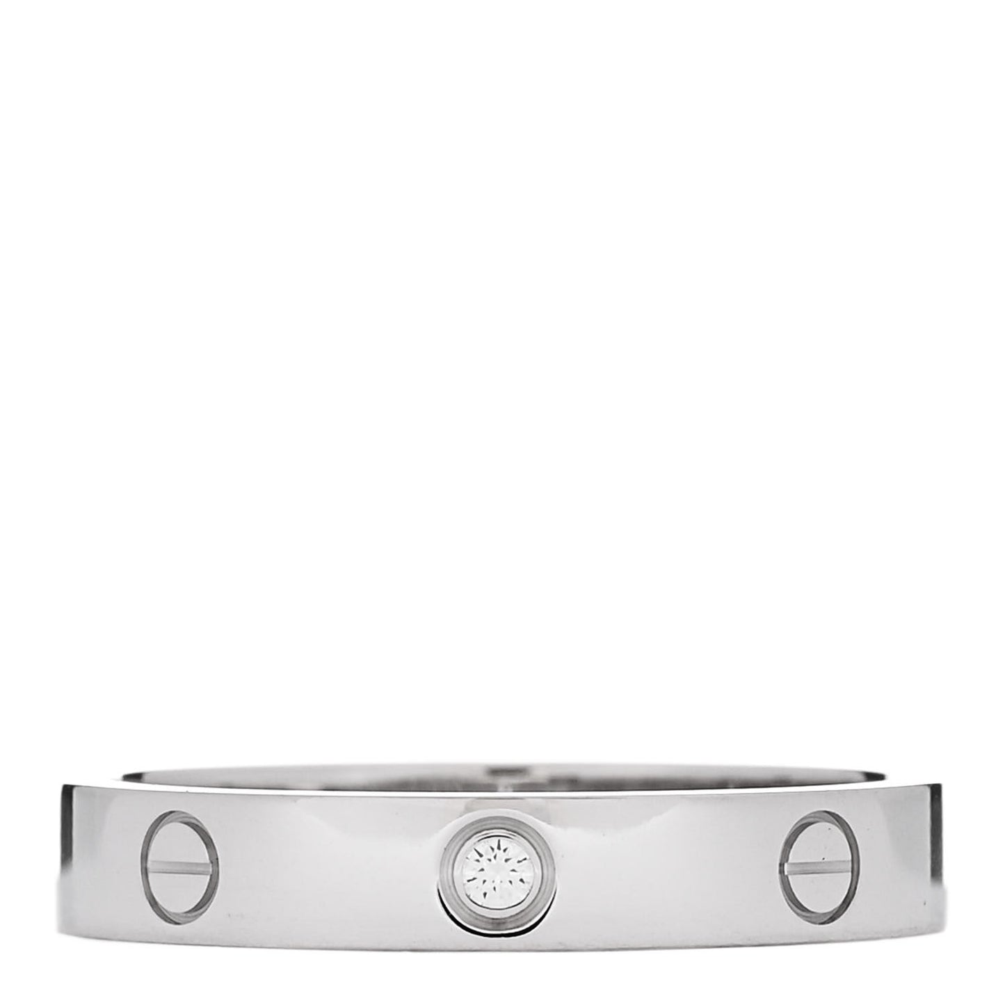 18K White Gold Diamond 4mm LOVE Wedding Band Ring 63 10.25 63/10.5