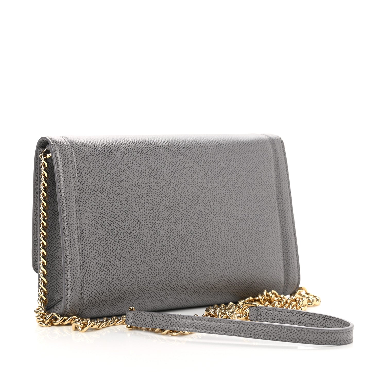 Pebbled Calfskin Vara Chain Bag Urban Grey