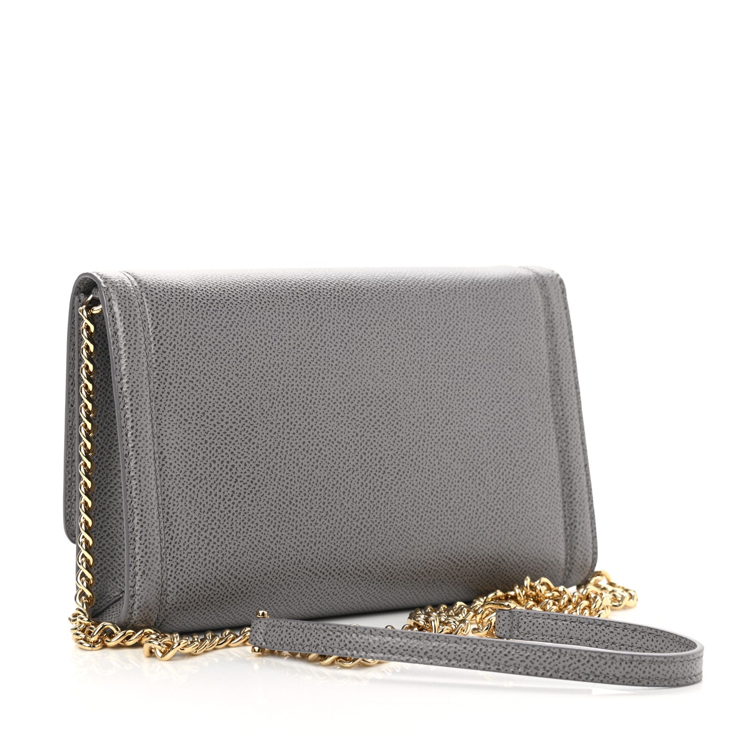 Salvatore Ferragamo Pebbled Calfskin Vara Chain Bag Urban Grey 3 of 8