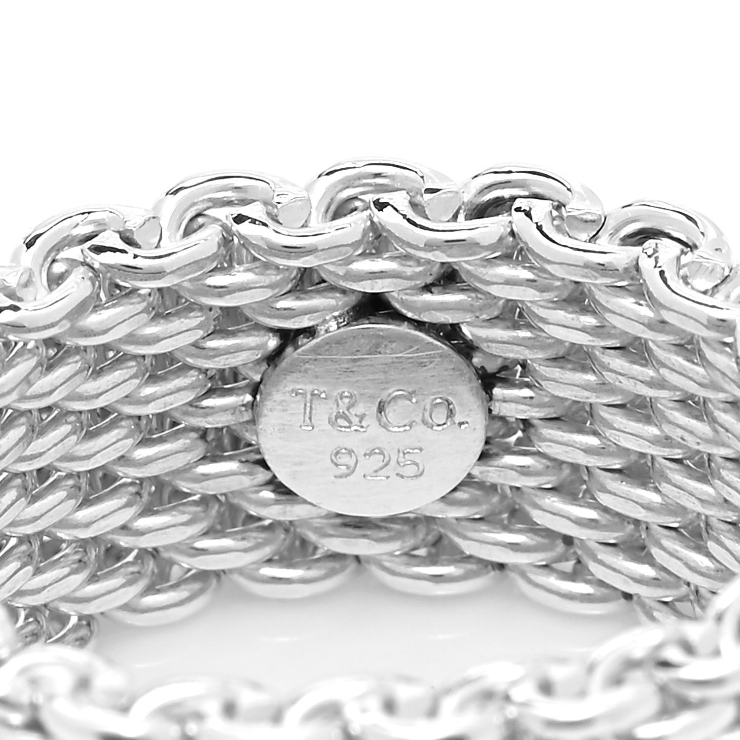 Tiffany Sterling Silver Mesh Somerset Ring 50 5.25 4 of 4