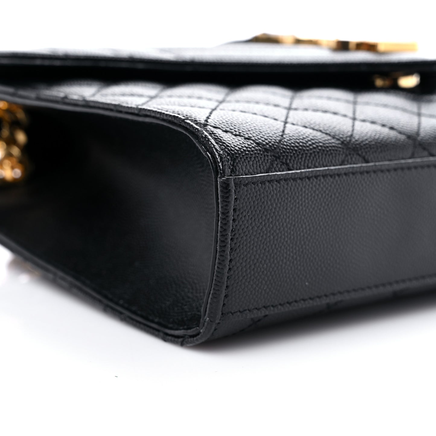 Grain De Poudre Textured Mixed Matelasse Triquilt Medium Monogram Satchel Black
