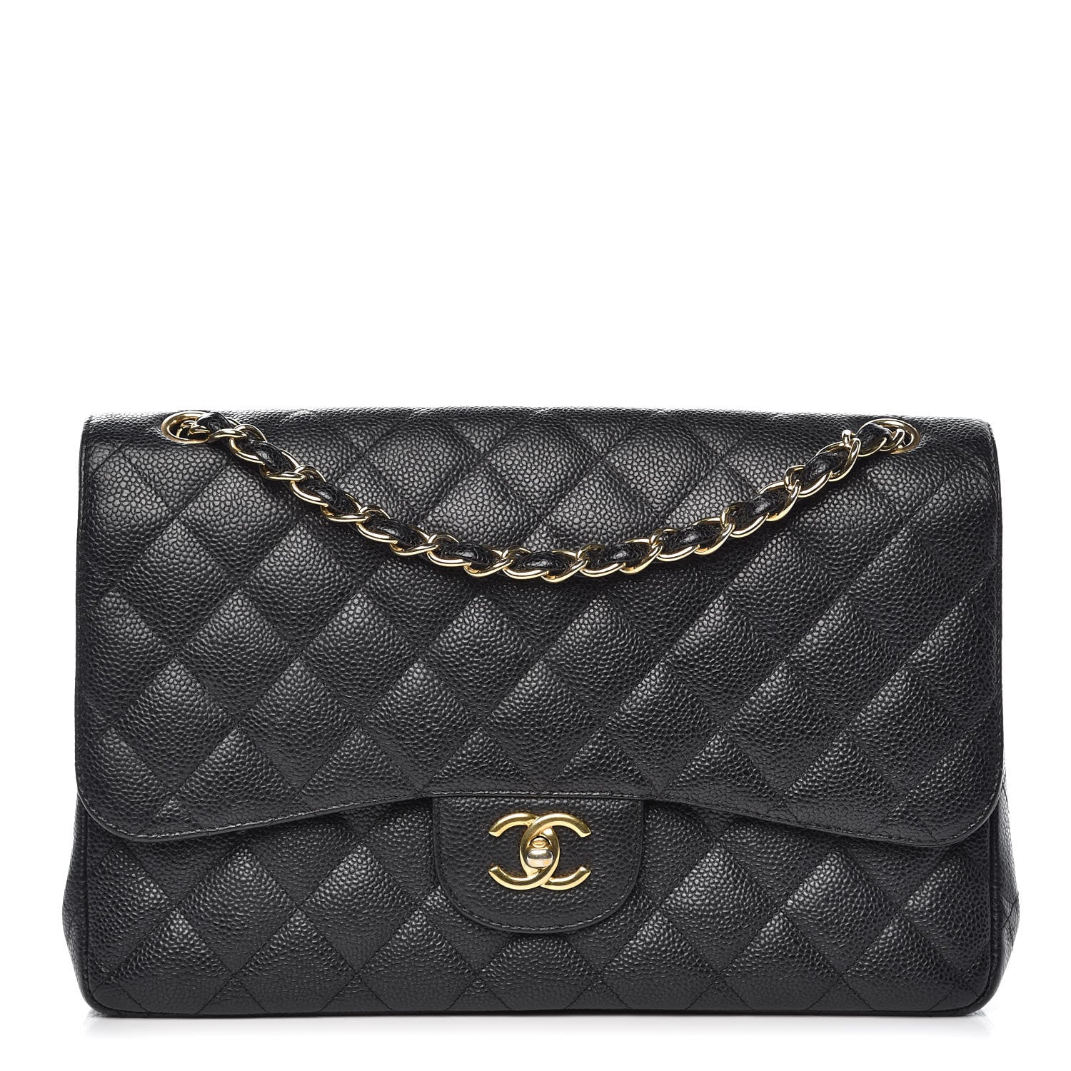 Chanel Caviar Quilted Jumbo Double Flap Black 1 of 12