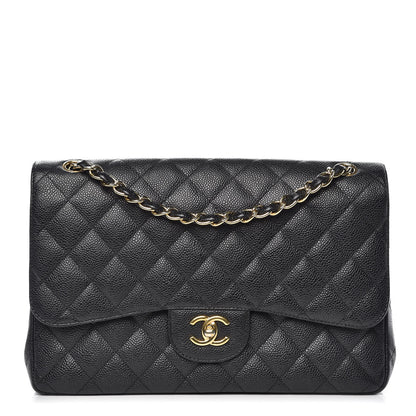Chanel Caviar Quilted Jumbo Double Flap Black 1 of 12