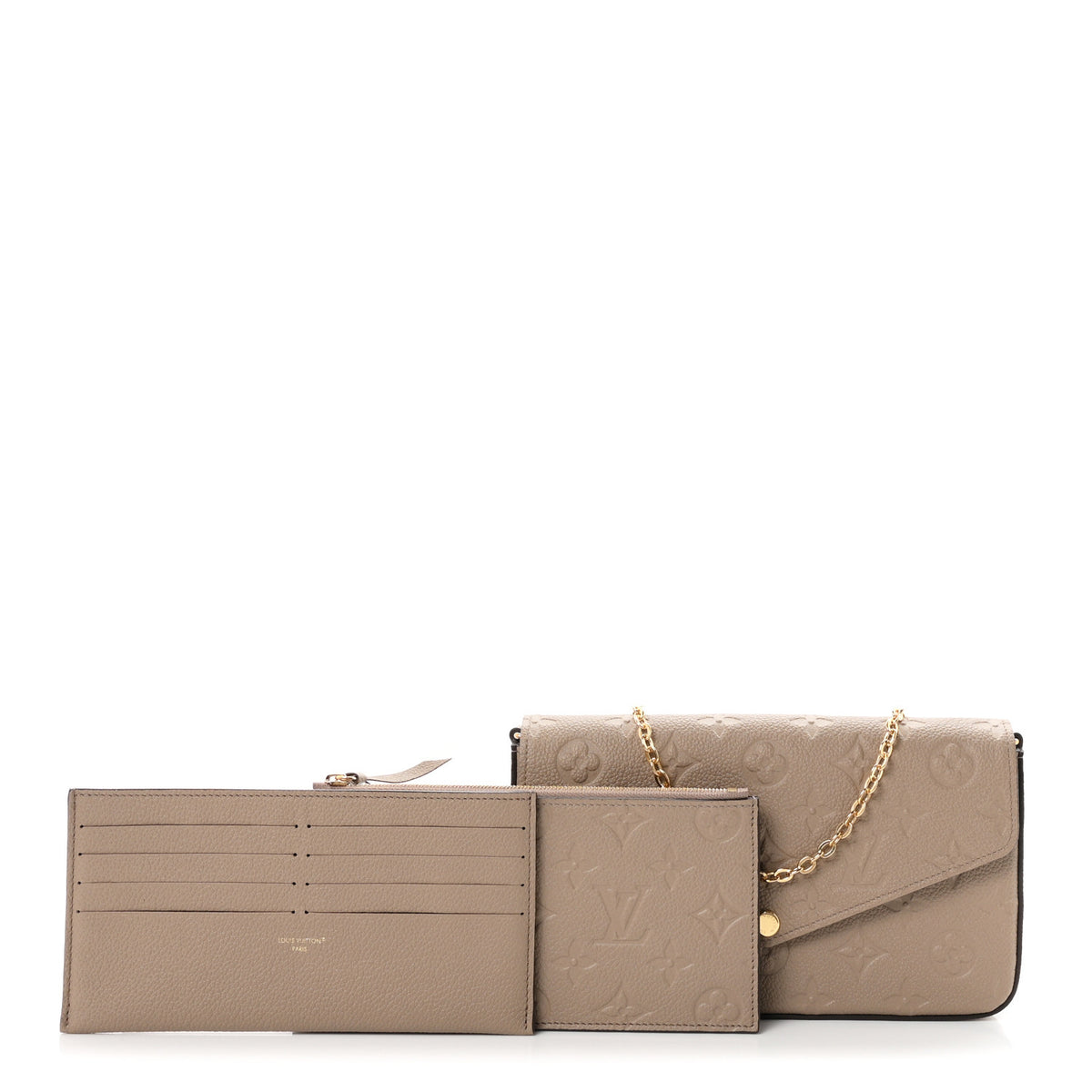 Louis Vuitton Empreinte Pochette Felicie Chain Wallet Tourterelle 2 of 10