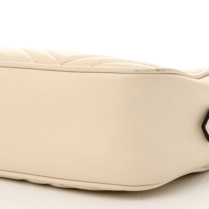 Gucci Calfskin Matelasse Small GG Marmont Chain Shoulder Bag White 10 of 16