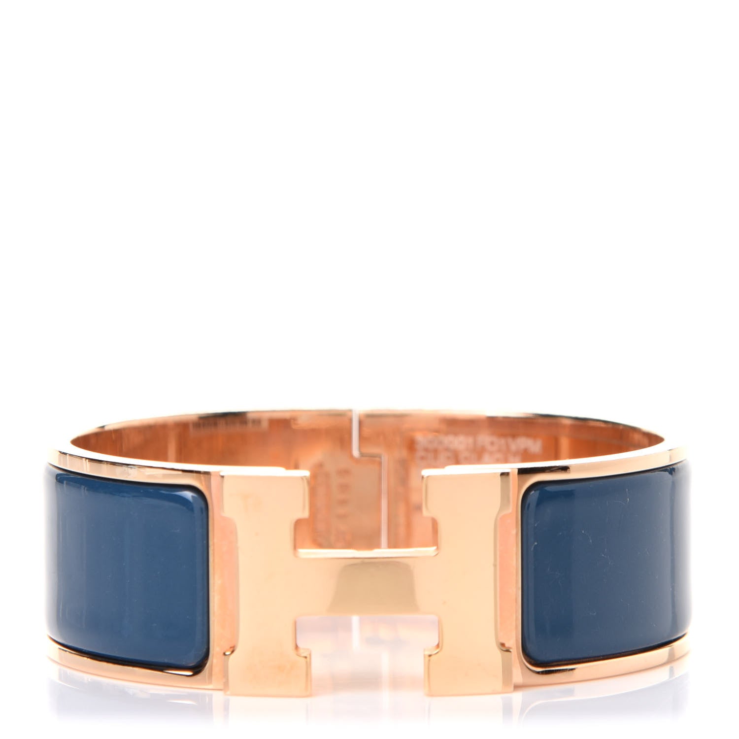 Hermes Enamel Wide Clic Clac H Bracelet PM Bleu De Genes 1 of 5