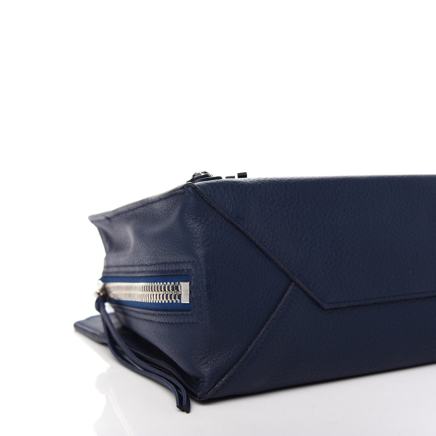 Veau Papier A6 Zip Around Tote Bleu Profond