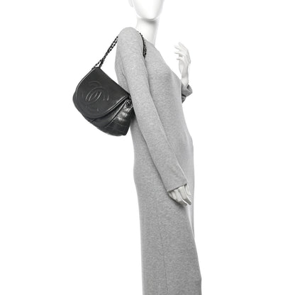 Chanel Caviar Half Moon Large Flap Dark Silver 2 of 10