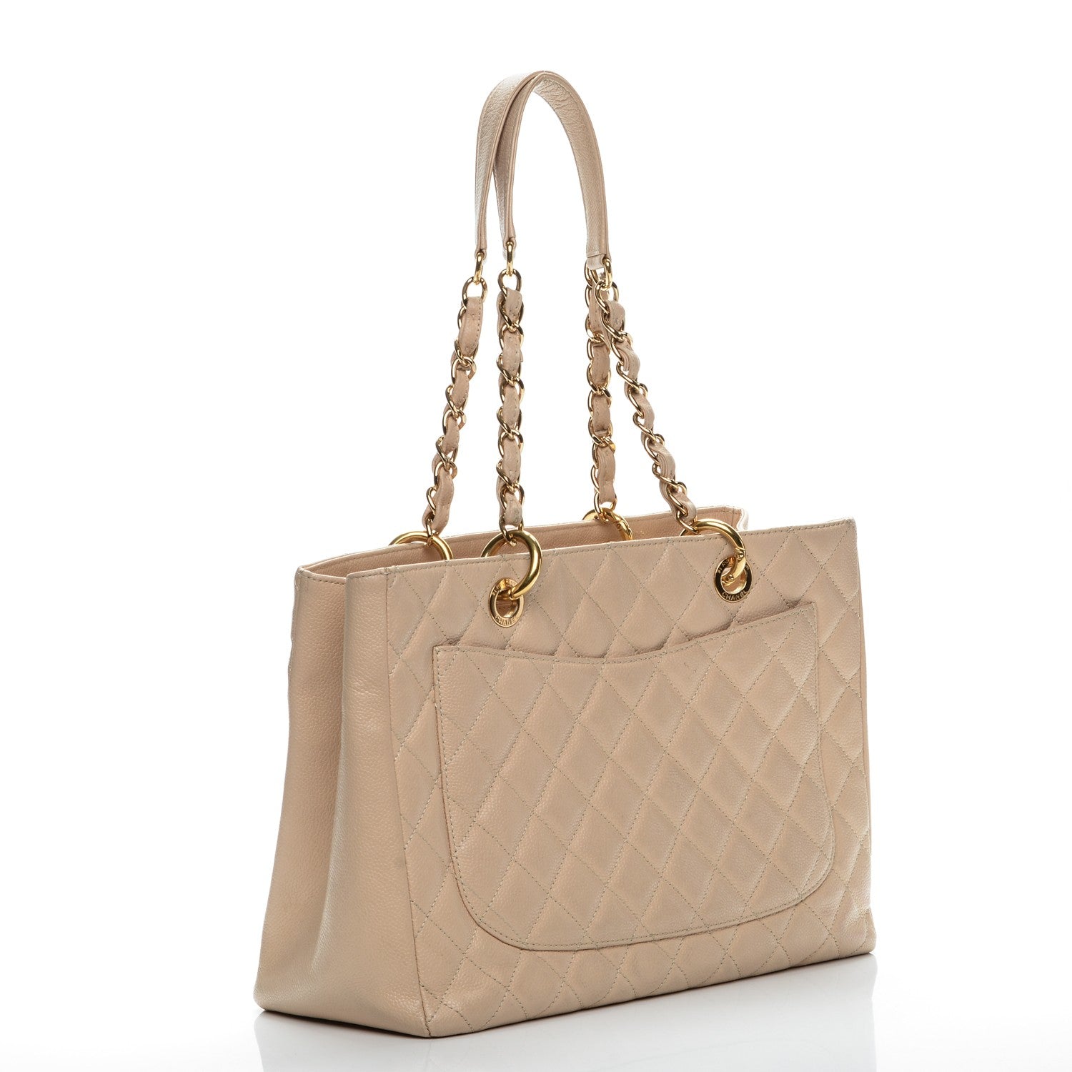 Chanel Caviar Quilted Grand Shopping Tote GST Beige Clair 3 of 10