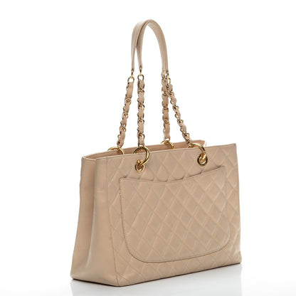 Chanel Caviar Quilted Grand Shopping Tote GST Beige Clair 3 of 10