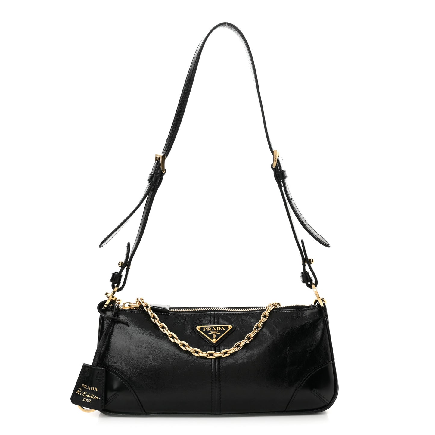 Soft Lux Calfskin Medium Re-Edition 2002 Shoulder Bag Black