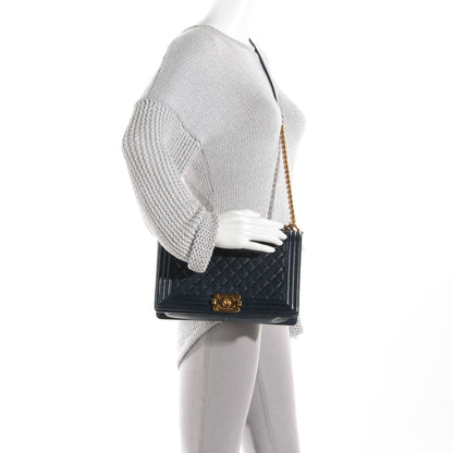 Chanel Pearly Caviar Quilted New Medium Boy Flap Navy 2 of 8