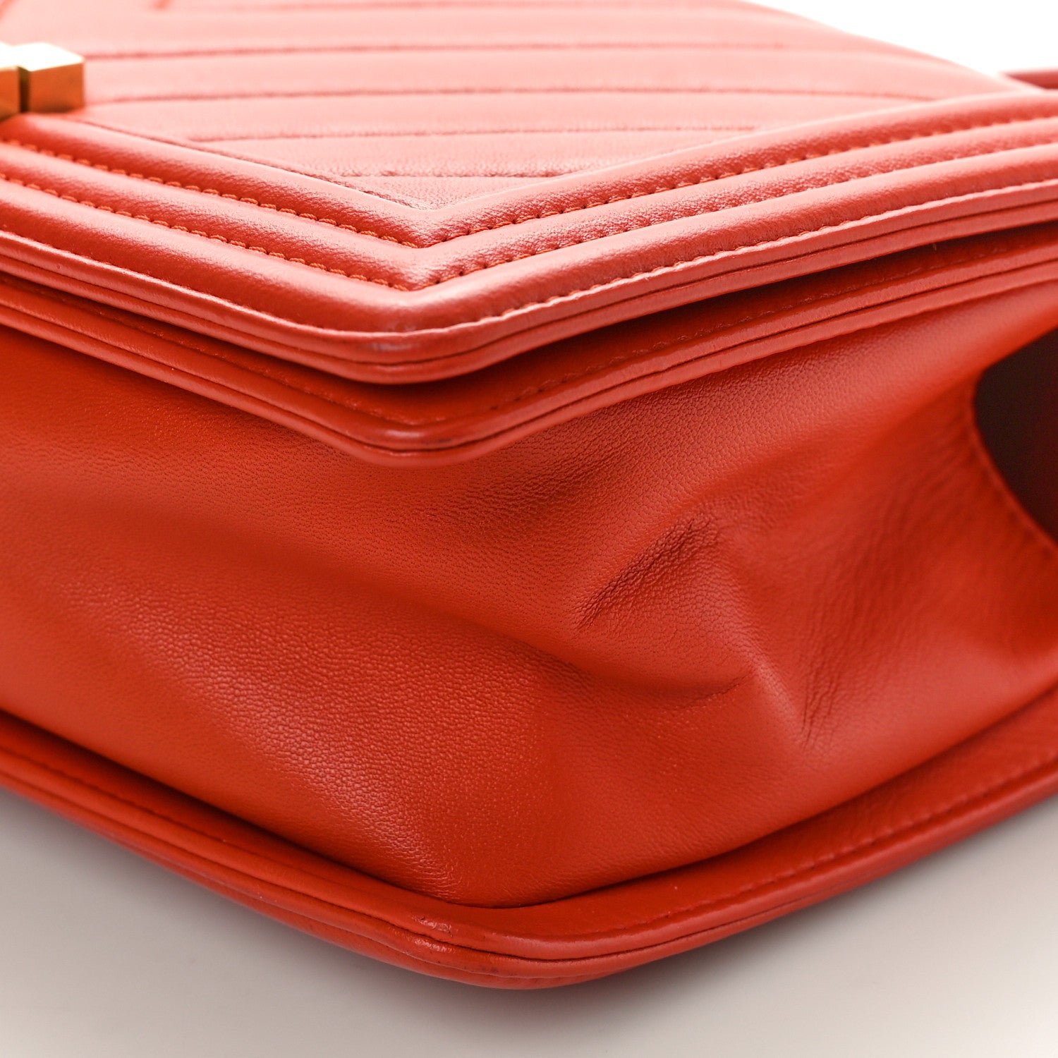 Chanel Calfskin Chevron Quilted Medium Boy Flap Coral 10 of 10