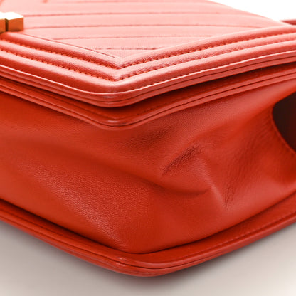 Chanel Calfskin Chevron Quilted Medium Boy Flap Coral 10 of 10