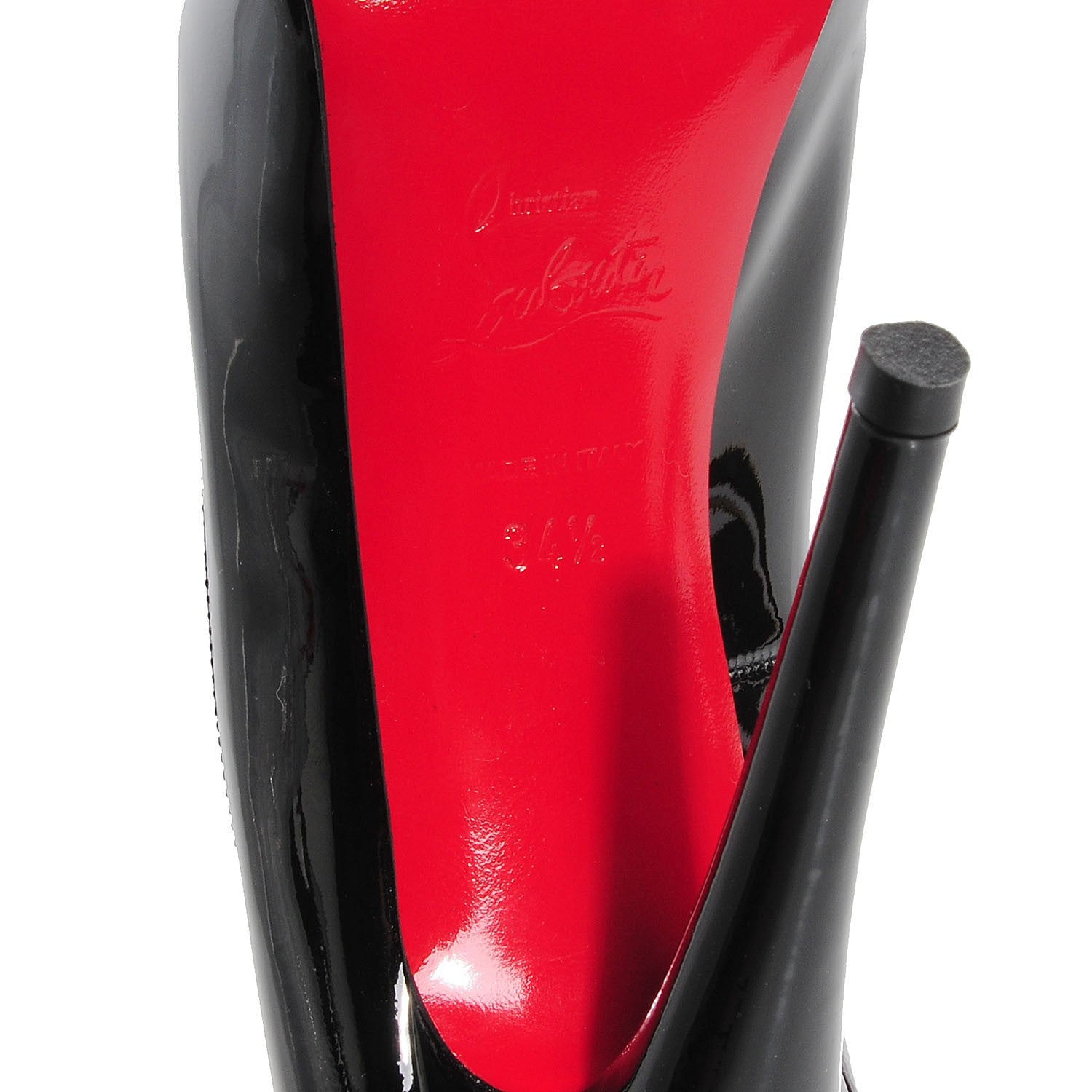 Christian Louboutin Patent Very Prive 120 Pumps 34.5 Black Red 6 of 7