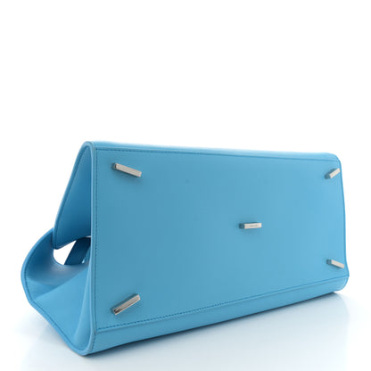 Salvatore Ferragamo Natural Grain Calfskin Small Hug Bag Light Blue 3 of 9