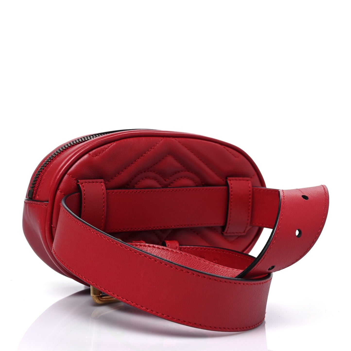 Calfskin Matelasse GG Marmont Belt Bag 75 30 Hibiscus Red