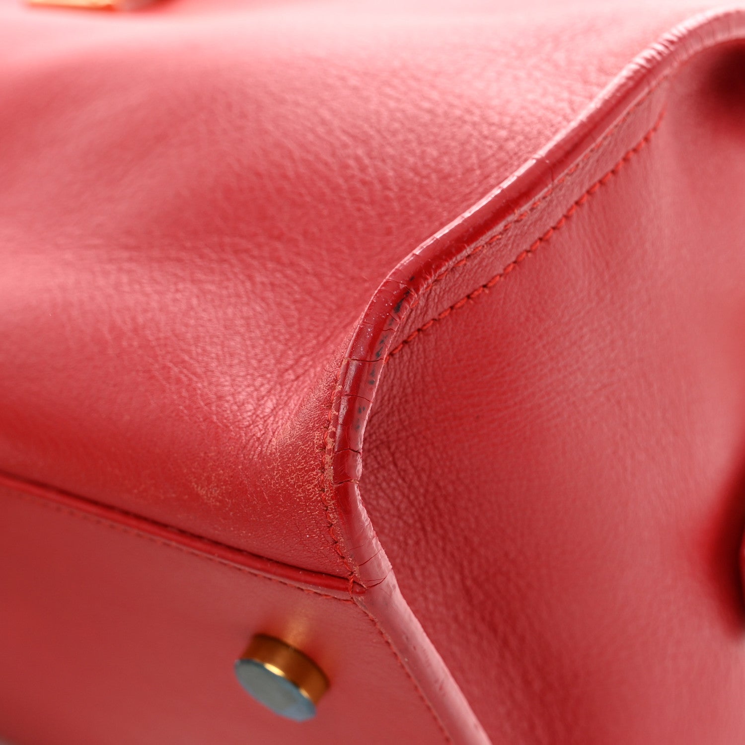 Saint Laurent Calfskin Small Monogram Cabas Lipstick Red 10 of 10