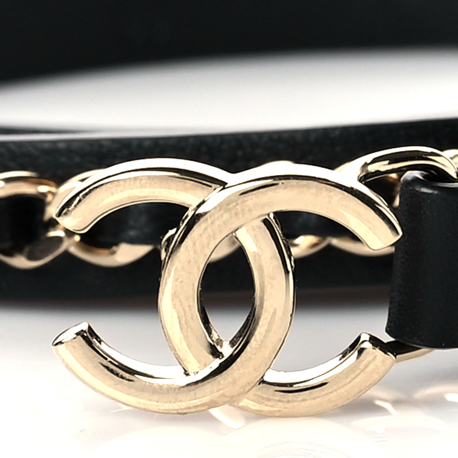 Chanel Calfskin Metal CC Chain Belt 80 32 Black 3 of 8