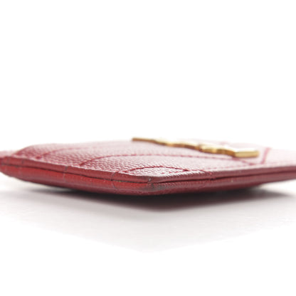 Saint Laurent Grain De Poudre Matelasse Chevron Monogram Credit Card Case New Red 8 of 10
