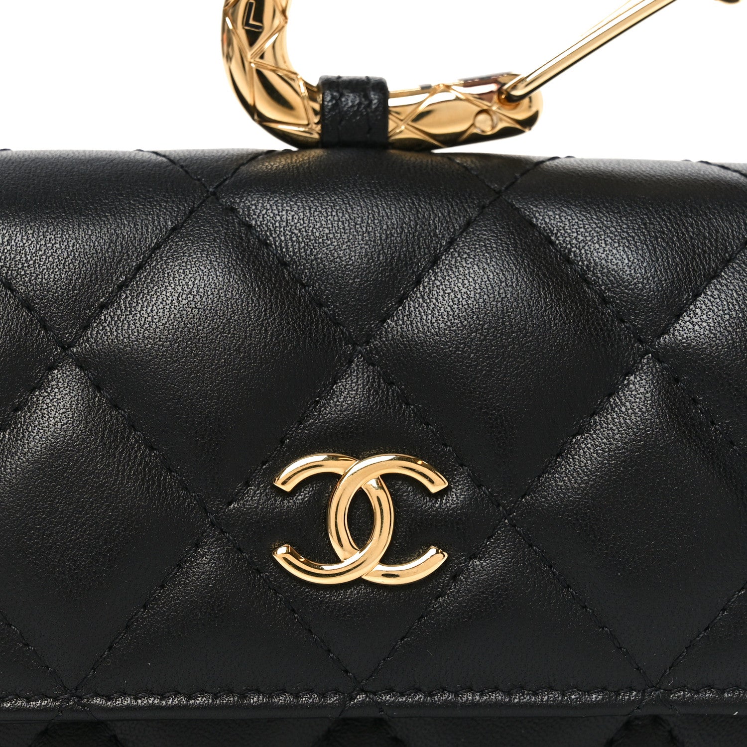 Chanel Lambskin Quilted CC Hook Card Holder Black 8 of 11