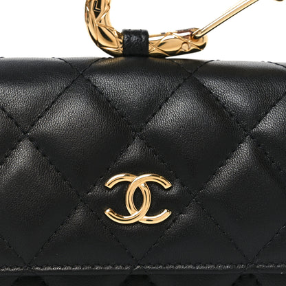 Chanel Lambskin Quilted CC Hook Card Holder Black 8 of 11