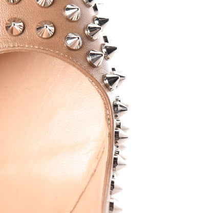 Christian Louboutin Nappa Bianca Spikes 140 Pumps 39.5 Nude Silver 8 of 10