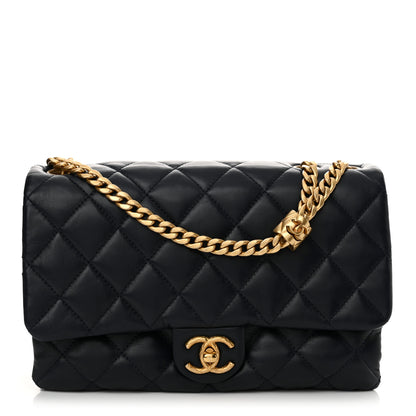 Chanel Lambskin Quilted Medium Pillow Crush Flap Navy 1 of 10