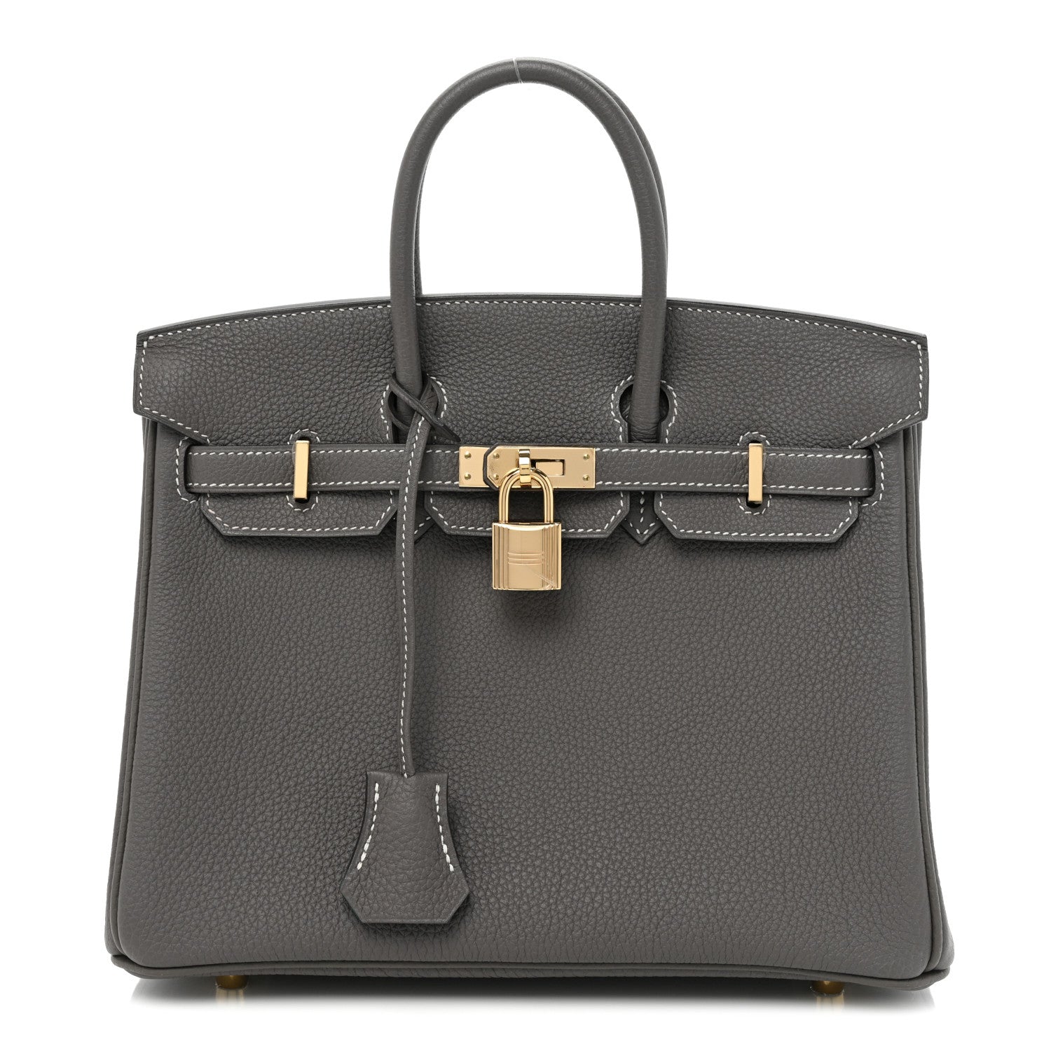 Hermes Togo Horseshoe Birkin 25 Etain Malachite 1 of 13