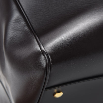 Burberry Smooth Calfskin Medium Cube Bowling Bag Dark Brown 9 of 14