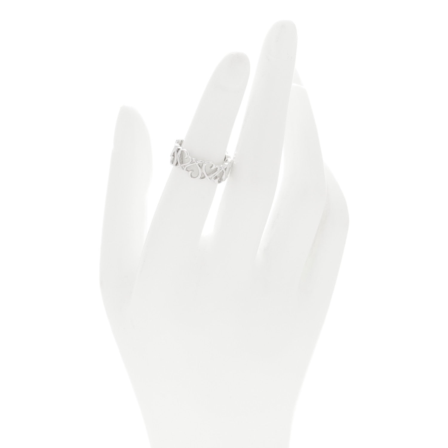 Tiffany Sterling Silver Paloma Picasso Loving Heart Band Ring 49 5 2 of 4