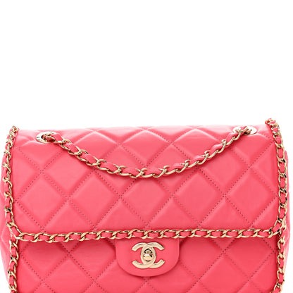 Chanel Crumpled Calfskin Medium Chain All Over Flap Pink 8 of 11