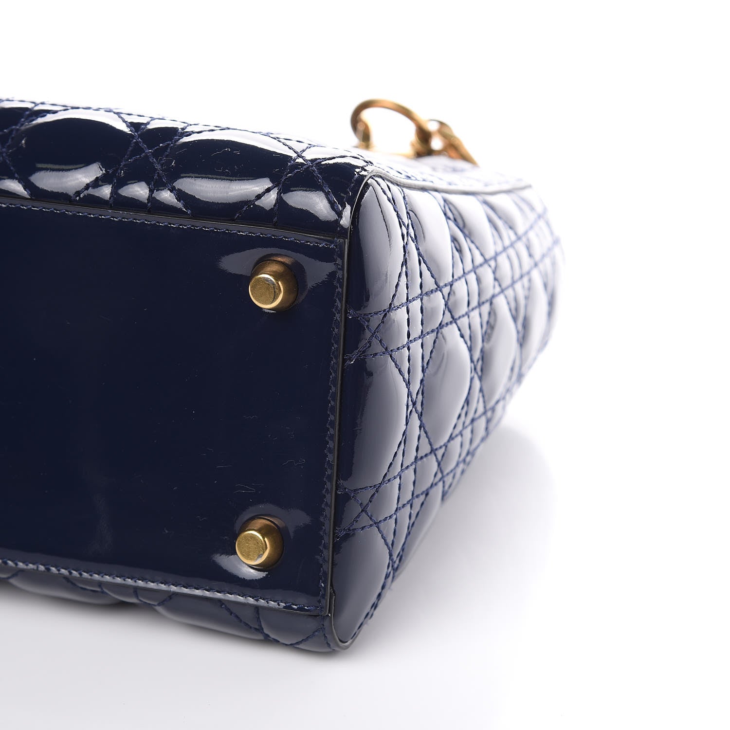 Christian Dior Patent Cannage Medium Lady Dior Navy Blue 9 of 12