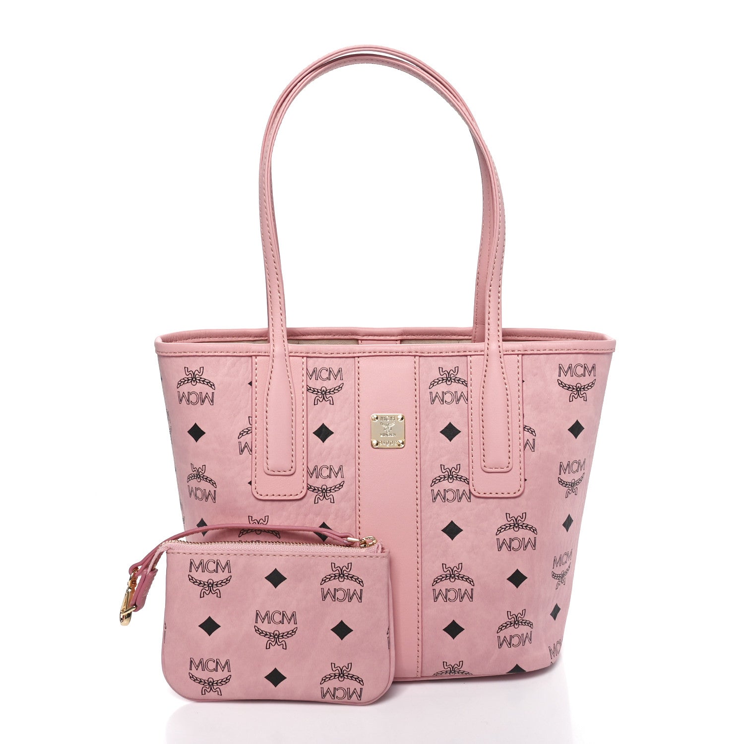 MCM Visetos Mini Liz Reversible Shopper Tote Soft Pink 3 of 9