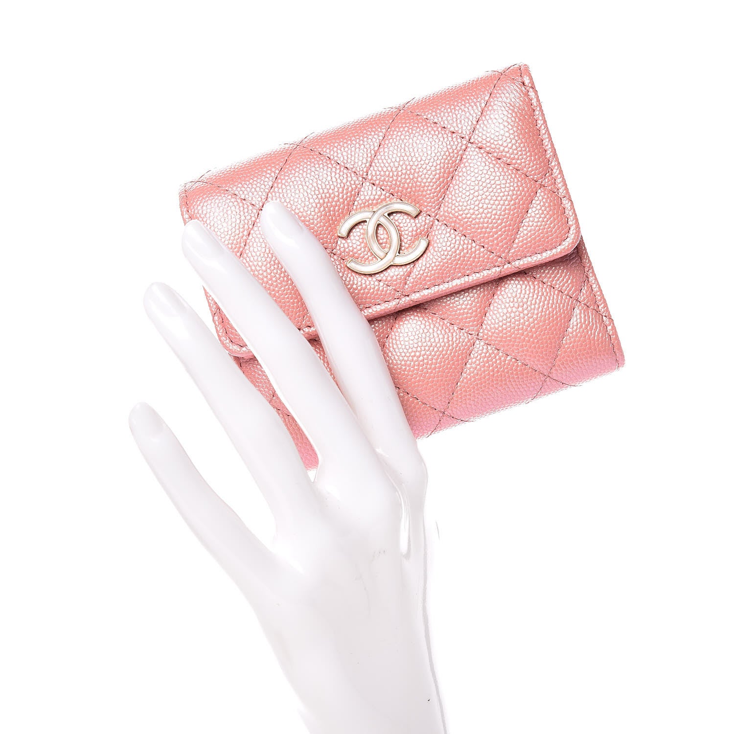 Chanel Iridescent Caviar Quilted Small Flap Wallet Rose Pink 2 of 9