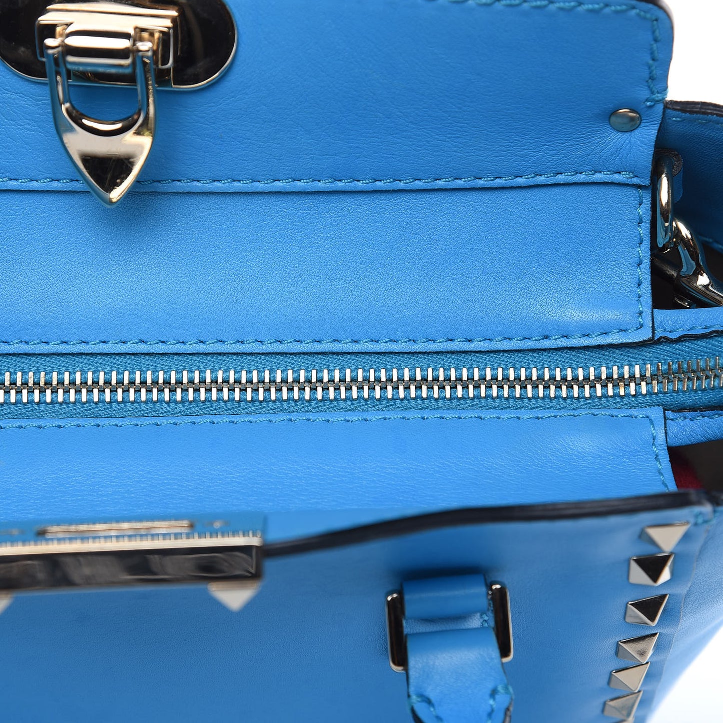 Vitello Mini Rockstud Double Handle Tote Parrot