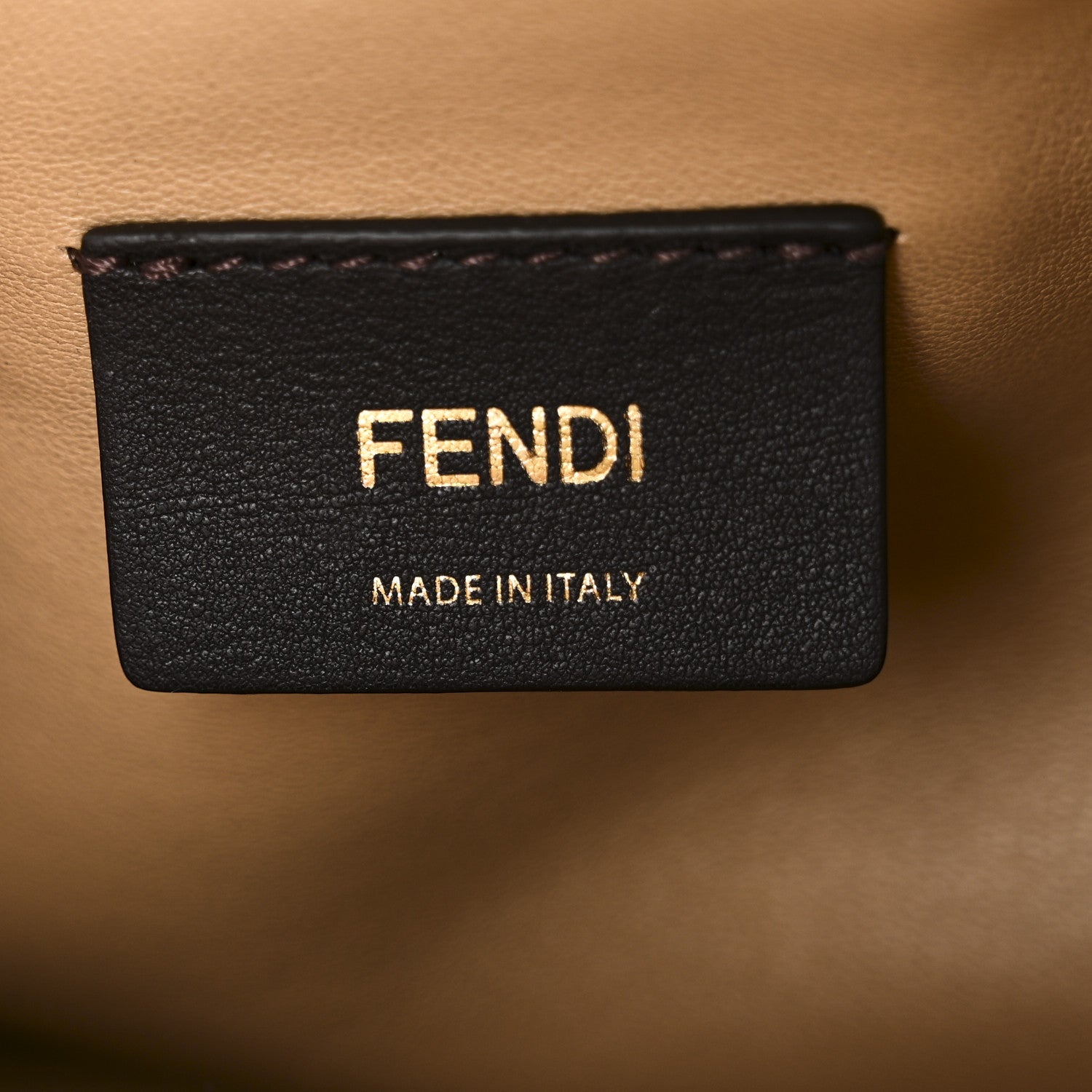 Fendi Flannel Karligraphy Embroidered Medium Fendi First Camel
