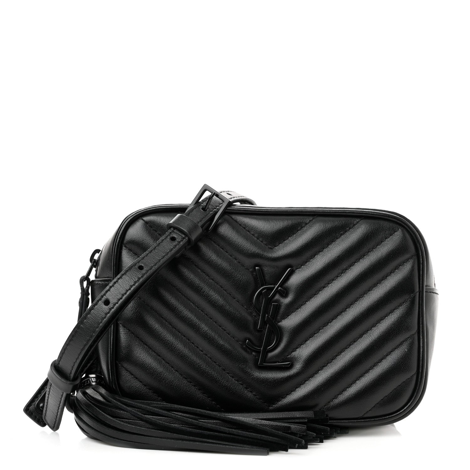 Saint Laurent Calfskin Matelasse Monogram Lou Belt Bag Black 1 of 11
