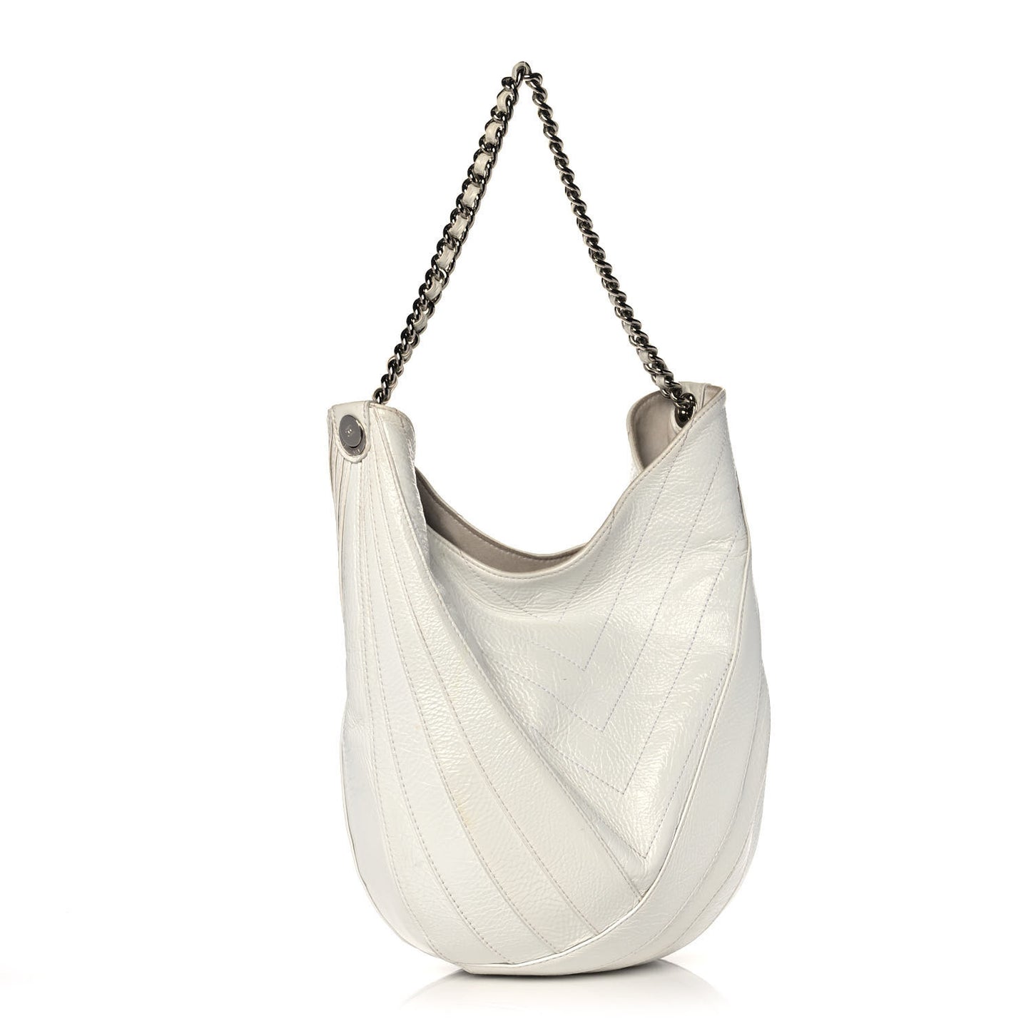 Crumpled Patent Small Droplet Hobo White