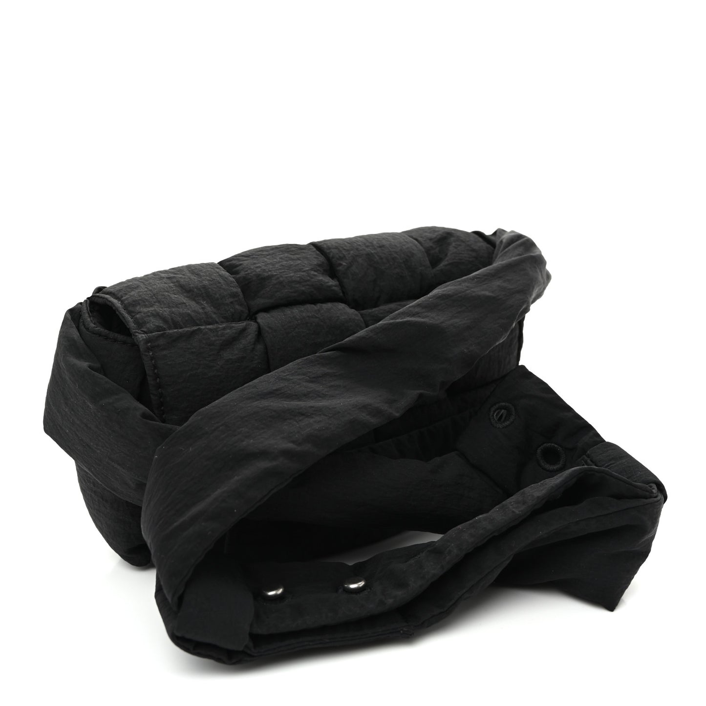Nylon Intrecciato Padded Tech Mini Cassette Belt Bag Black