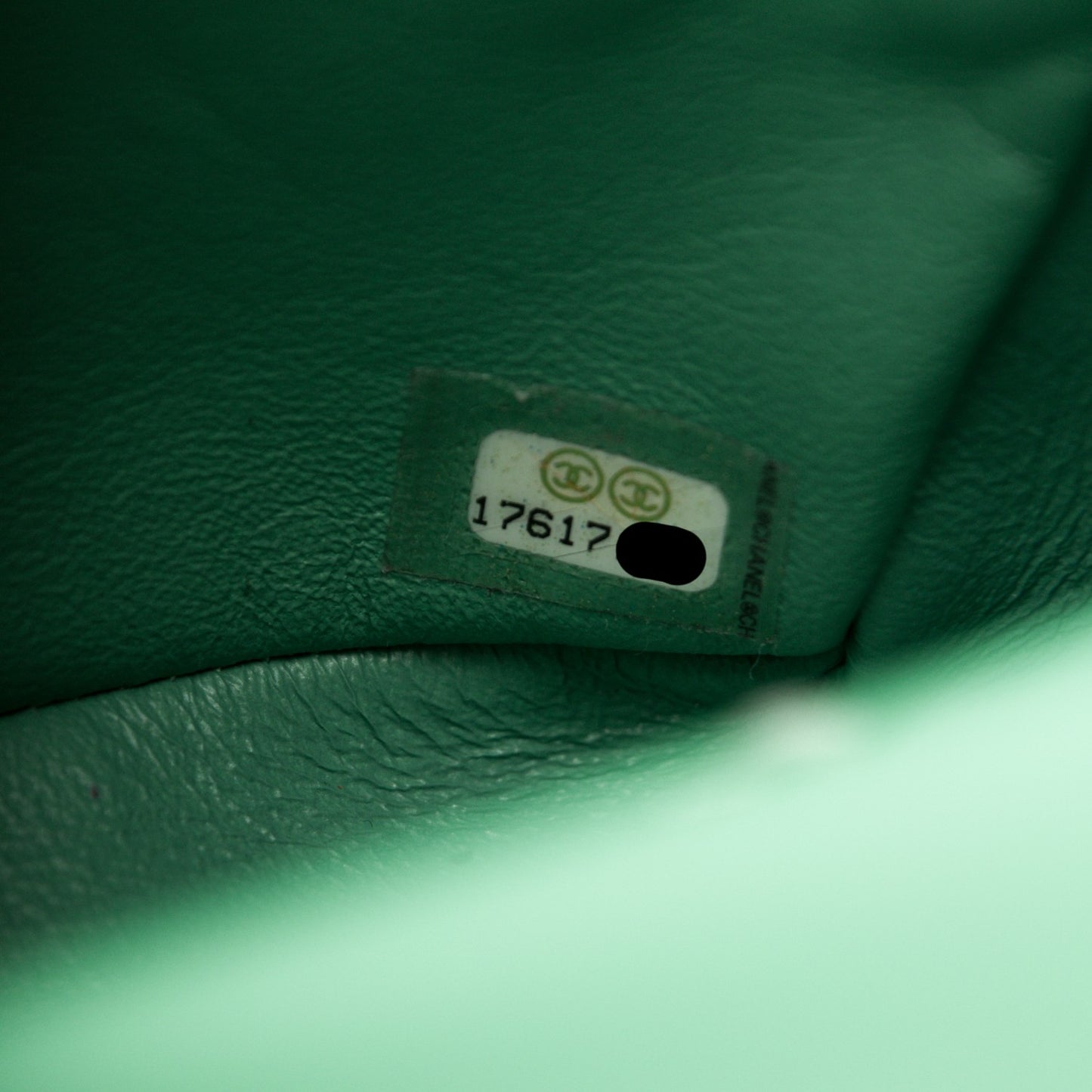 Patent Calfskin Quilted Mini Rectangular Flap Green