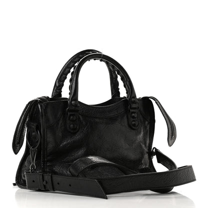 Balenciaga Agneau Arena Classic Black Hardware Mini City Black 3 of 10