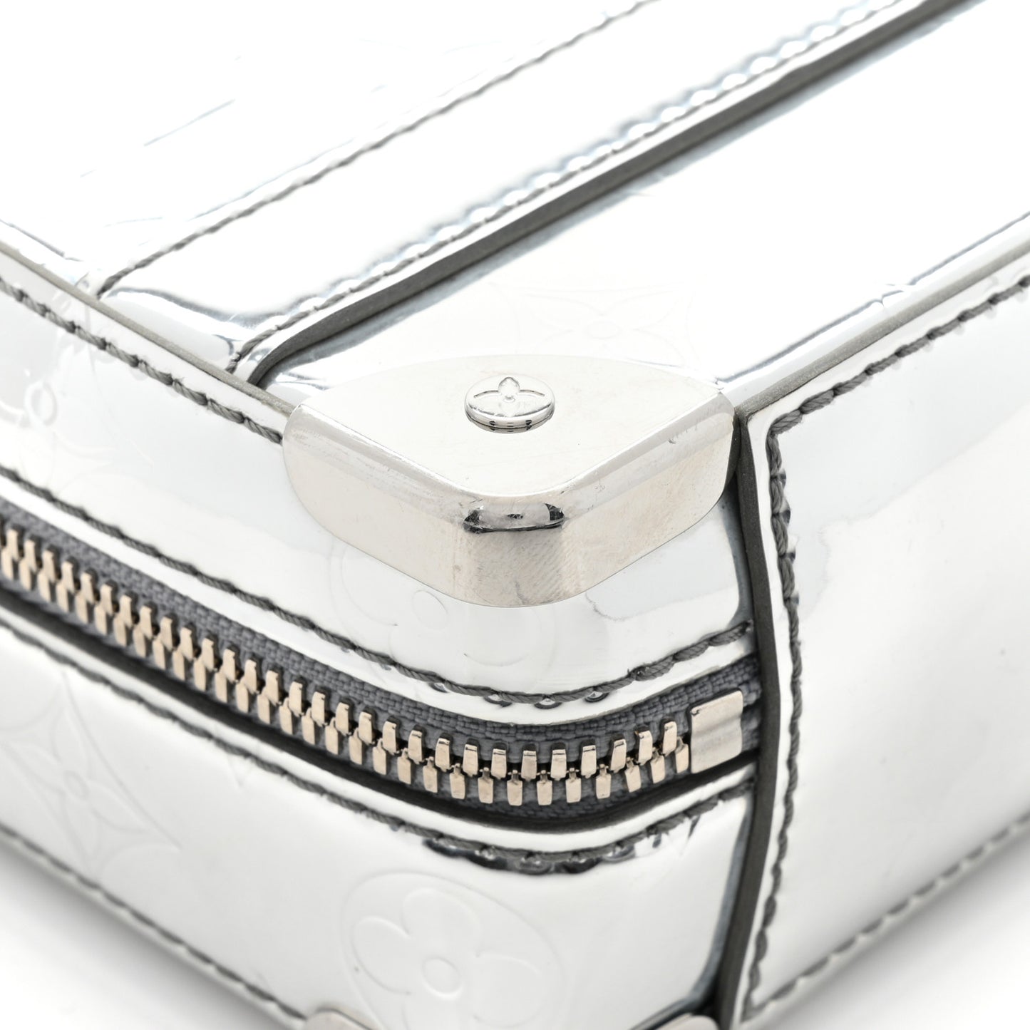 Monogram Mirror Handle Trunk Silver