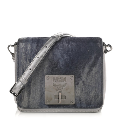 MCM Metallic Calfskin Crossbody Bag Silver 1 of 6