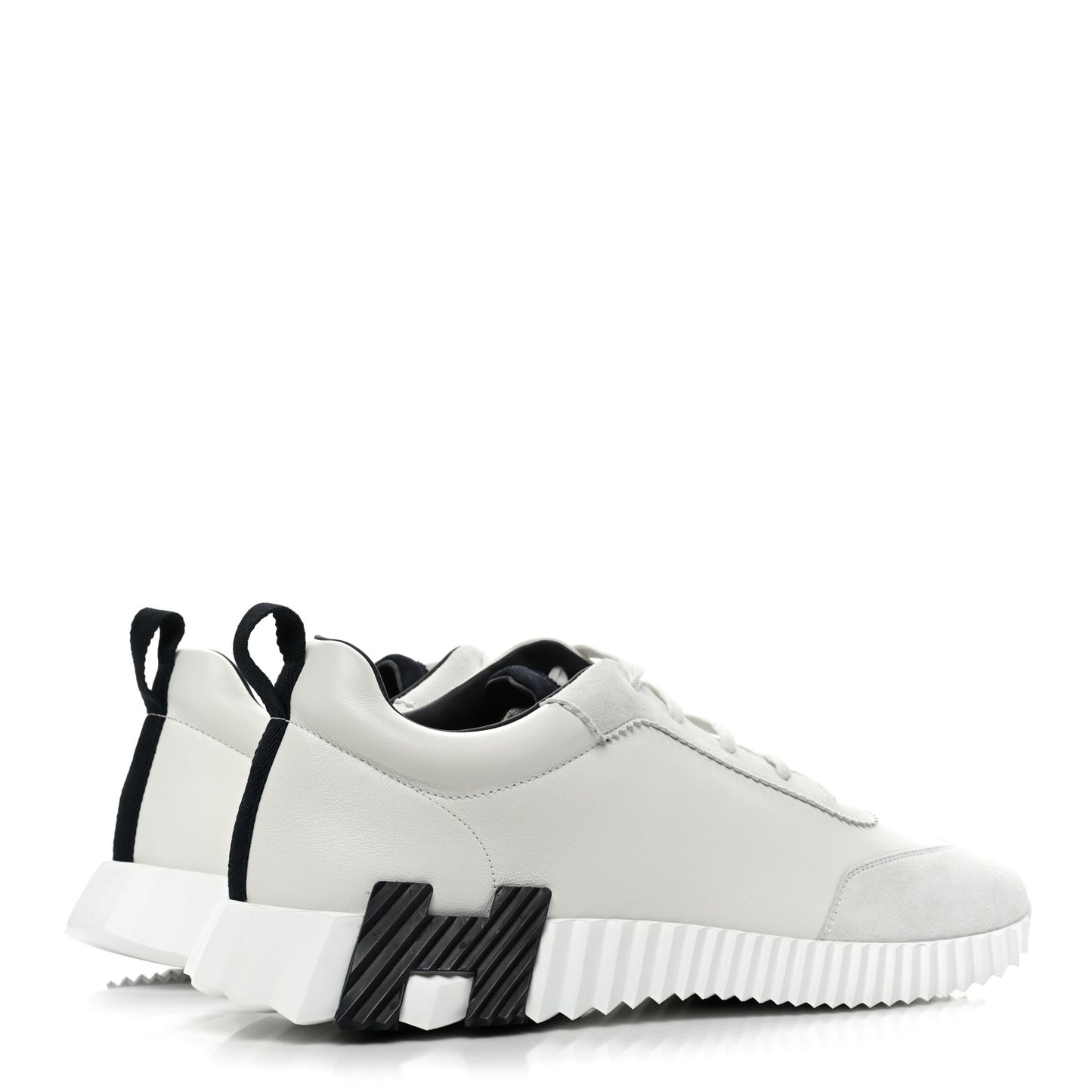 Goatskin Suede Goatskin Bouncing Sneakers 46 White Navy