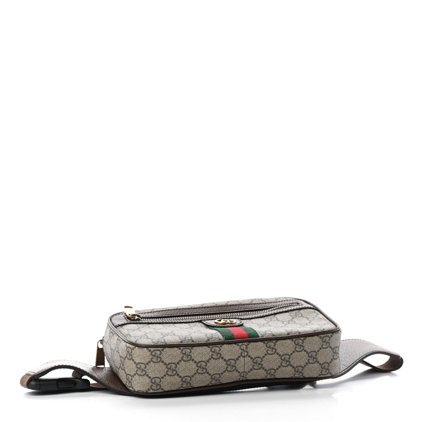 Soft GG Supreme Monogram Medium Ophidia Belt Bag Dark Brown